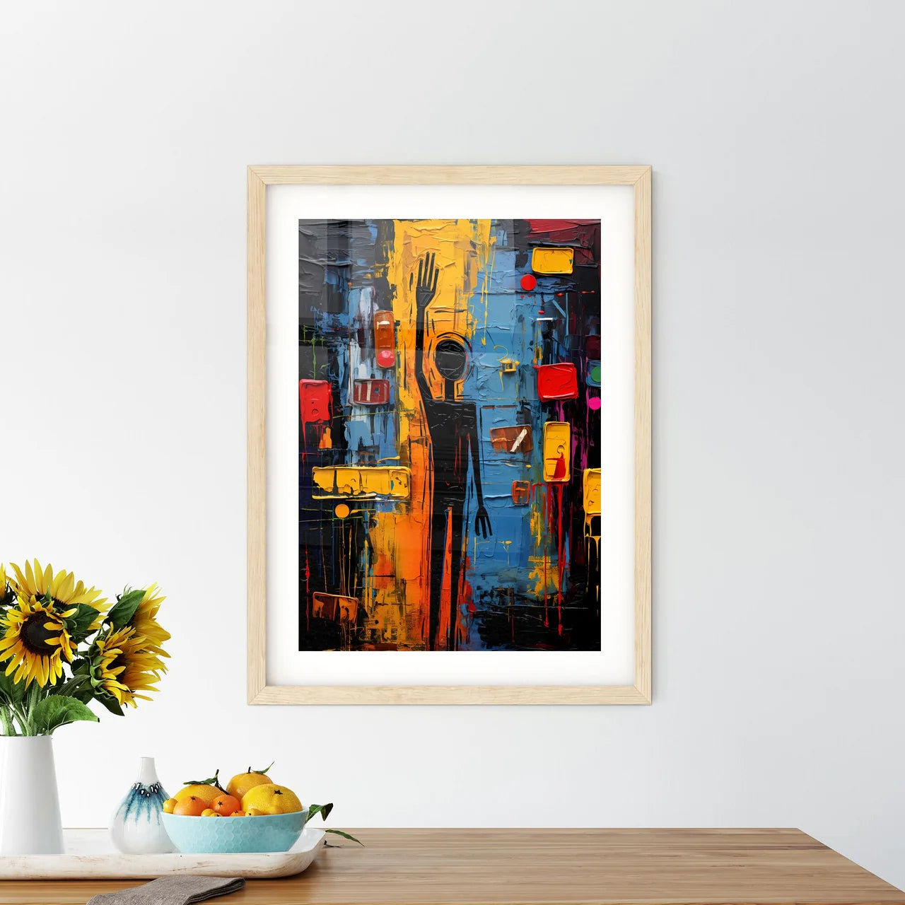 A New York Pedestrian Walk Sign - A Painting Framed Print
