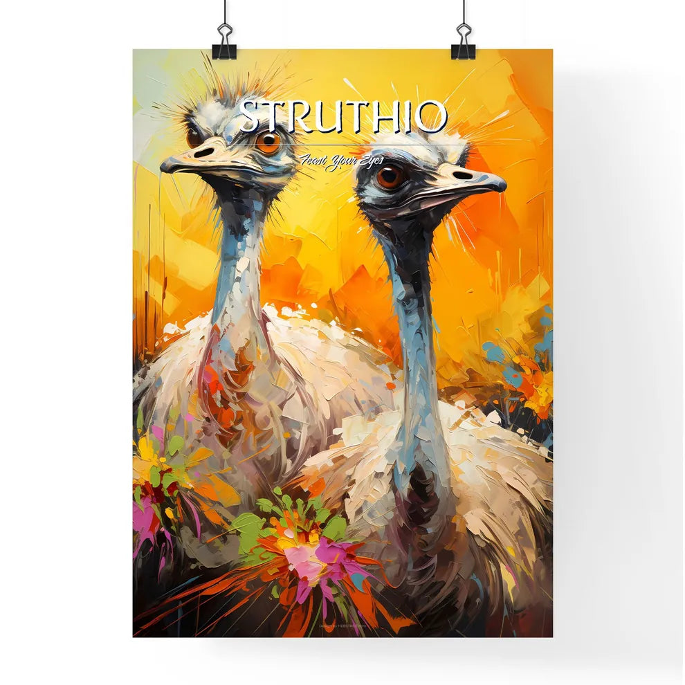 A Pair Of Ostrich In Africa  Poster