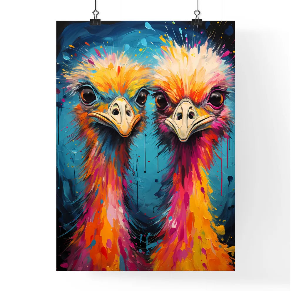 A Pair Of Ostrich In Africa  Poster