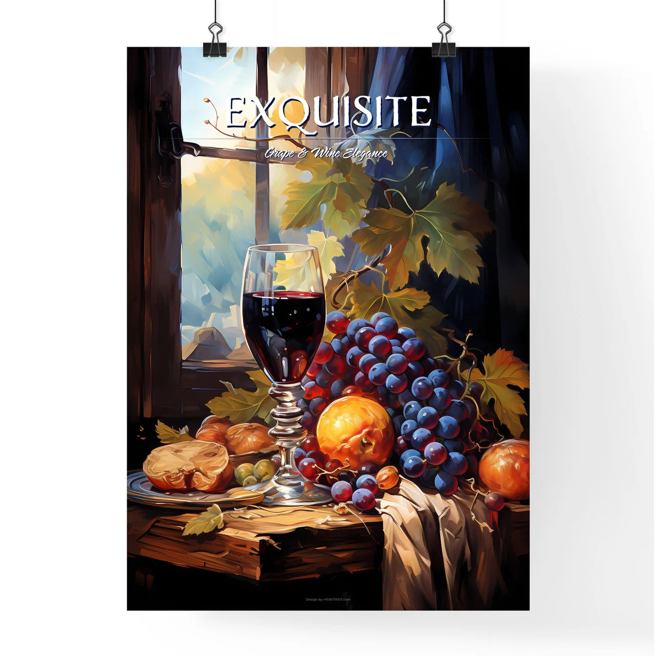 A Still Life Composition With Grape And Wine Poster