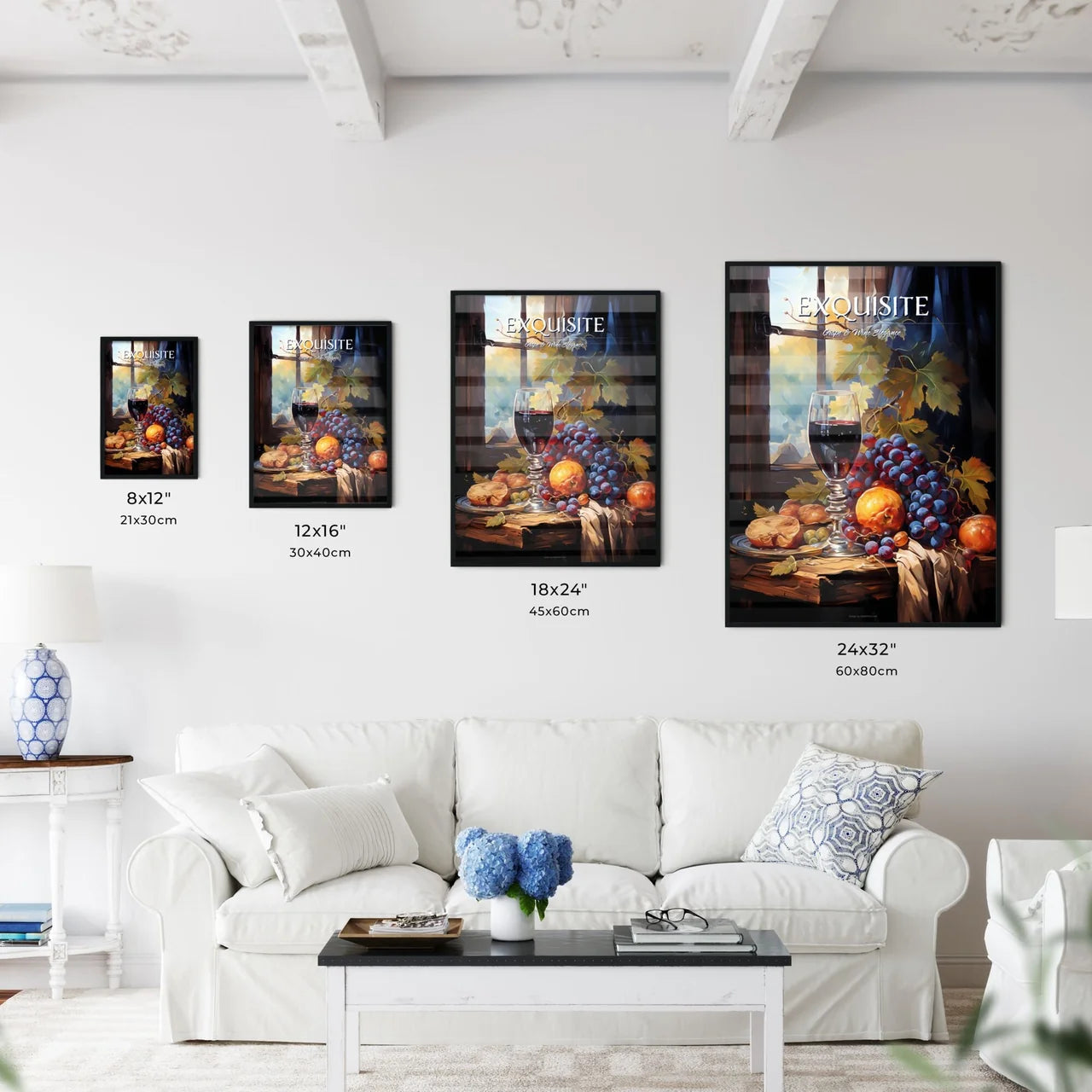 A Still Life Composition With Grape And Wine - Kitchen Hangings