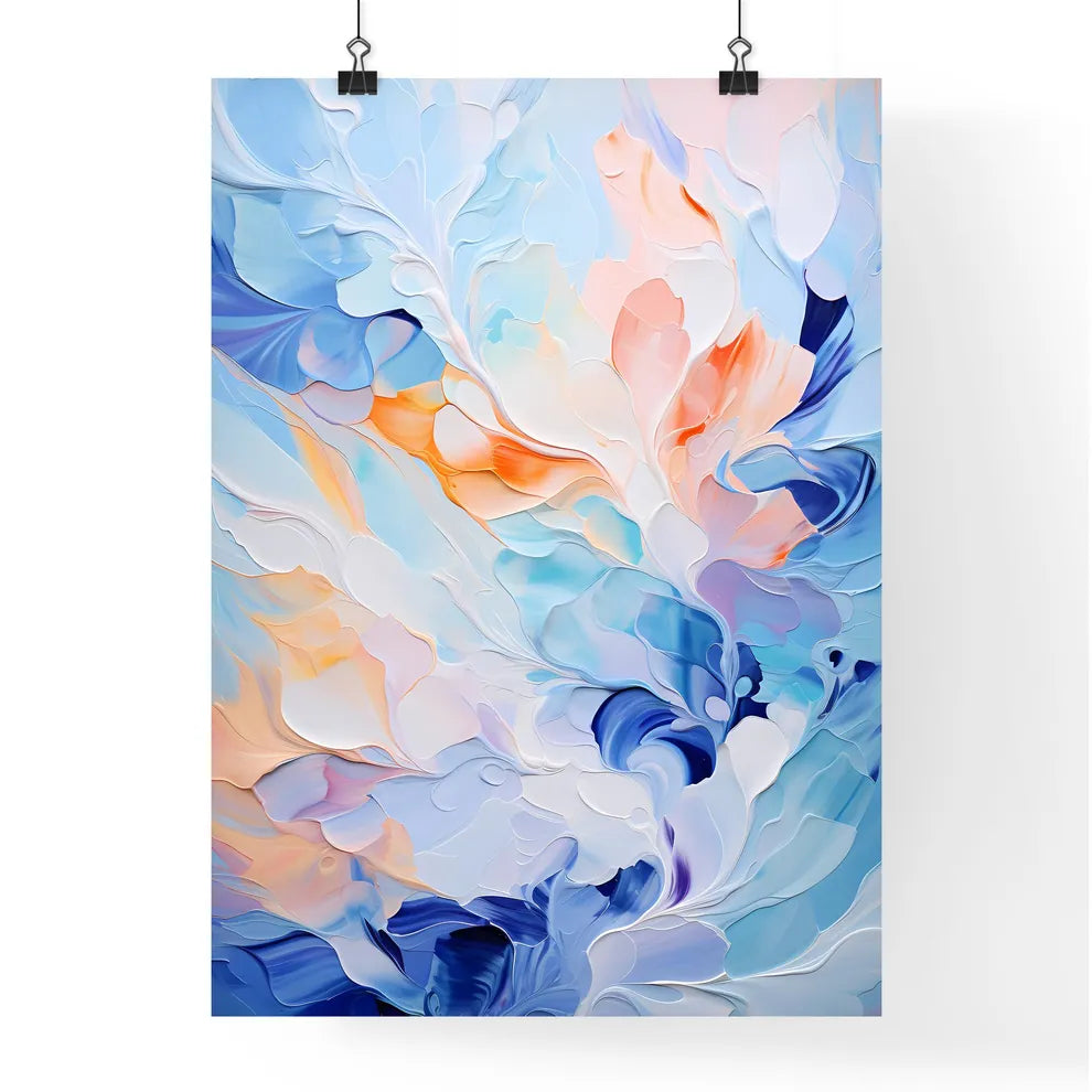 Abstract Oil Painting With Predominant Blues Poster