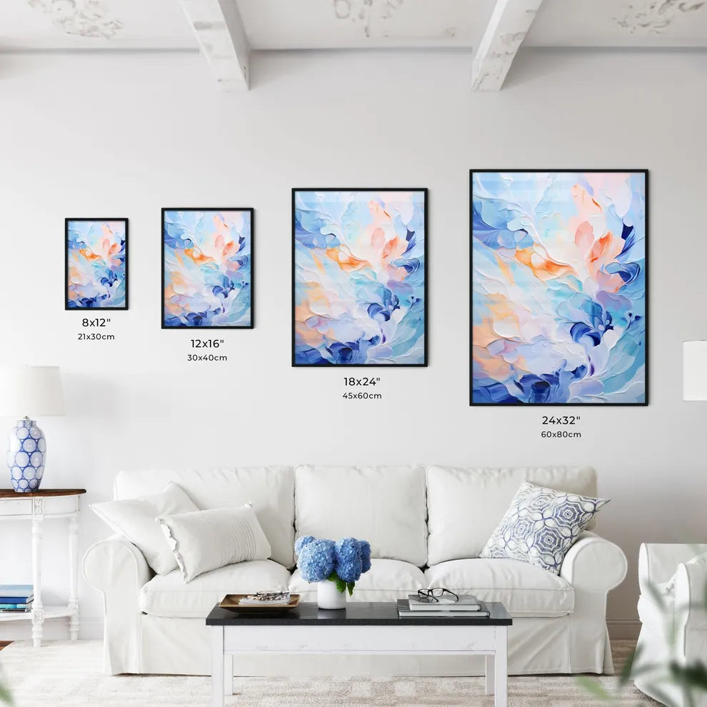 Abstract Oil Painting With Predominant Blues - Kitchen Hangings
