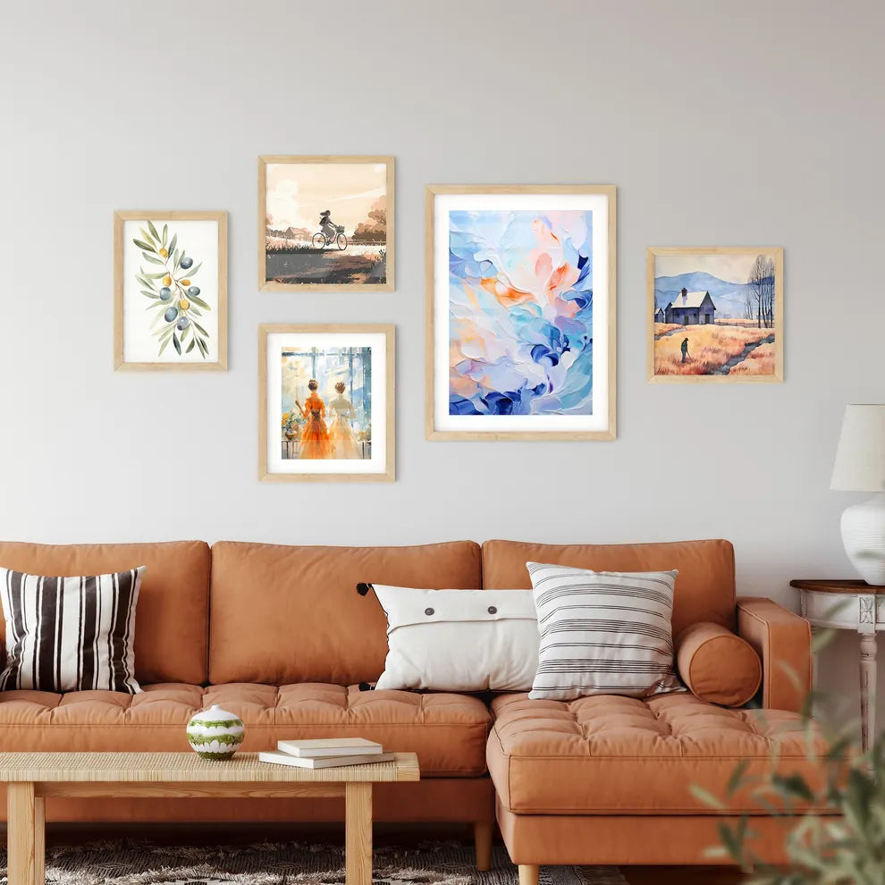 Abstract Oil Painting With Predominant Blues Wall Art
