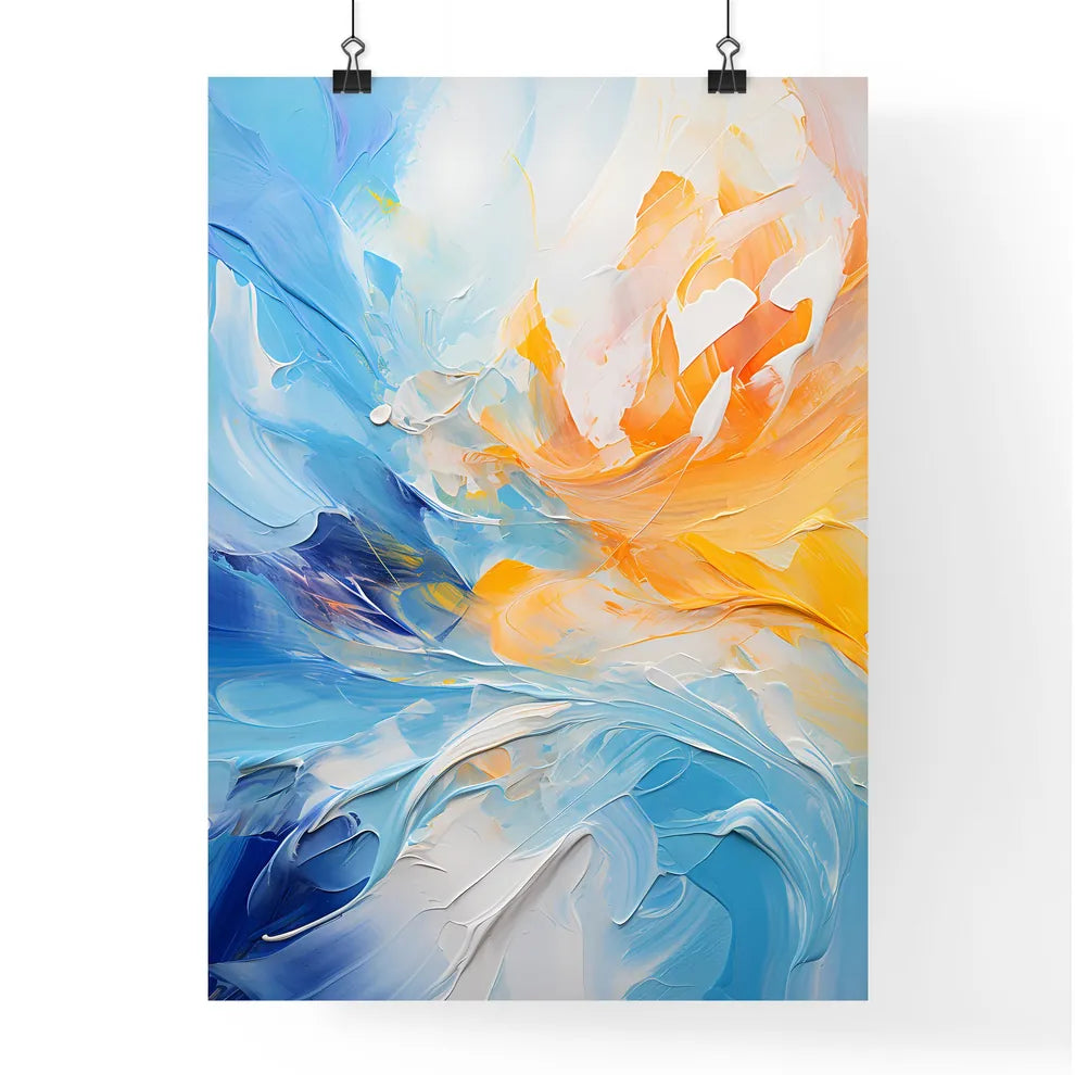 Abstract Oil Painting With Predominant Blues Poster