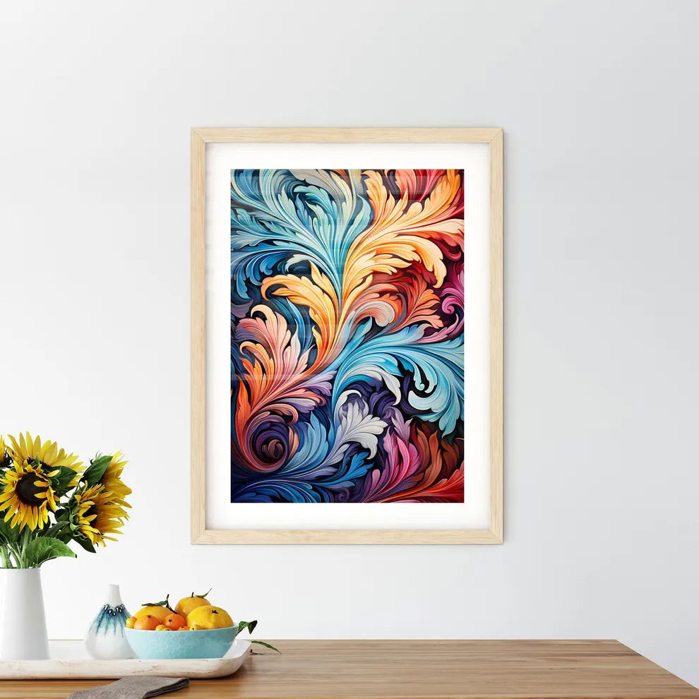 Abstract Seamless Pattern Decorative Floral  Framed Print