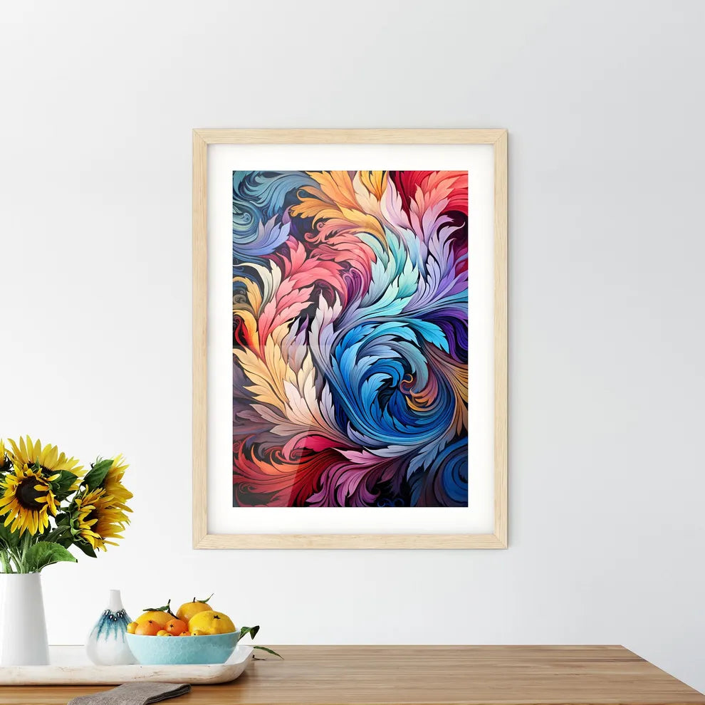 Abstract Seamless Pattern Decorative Floral  Framed Print