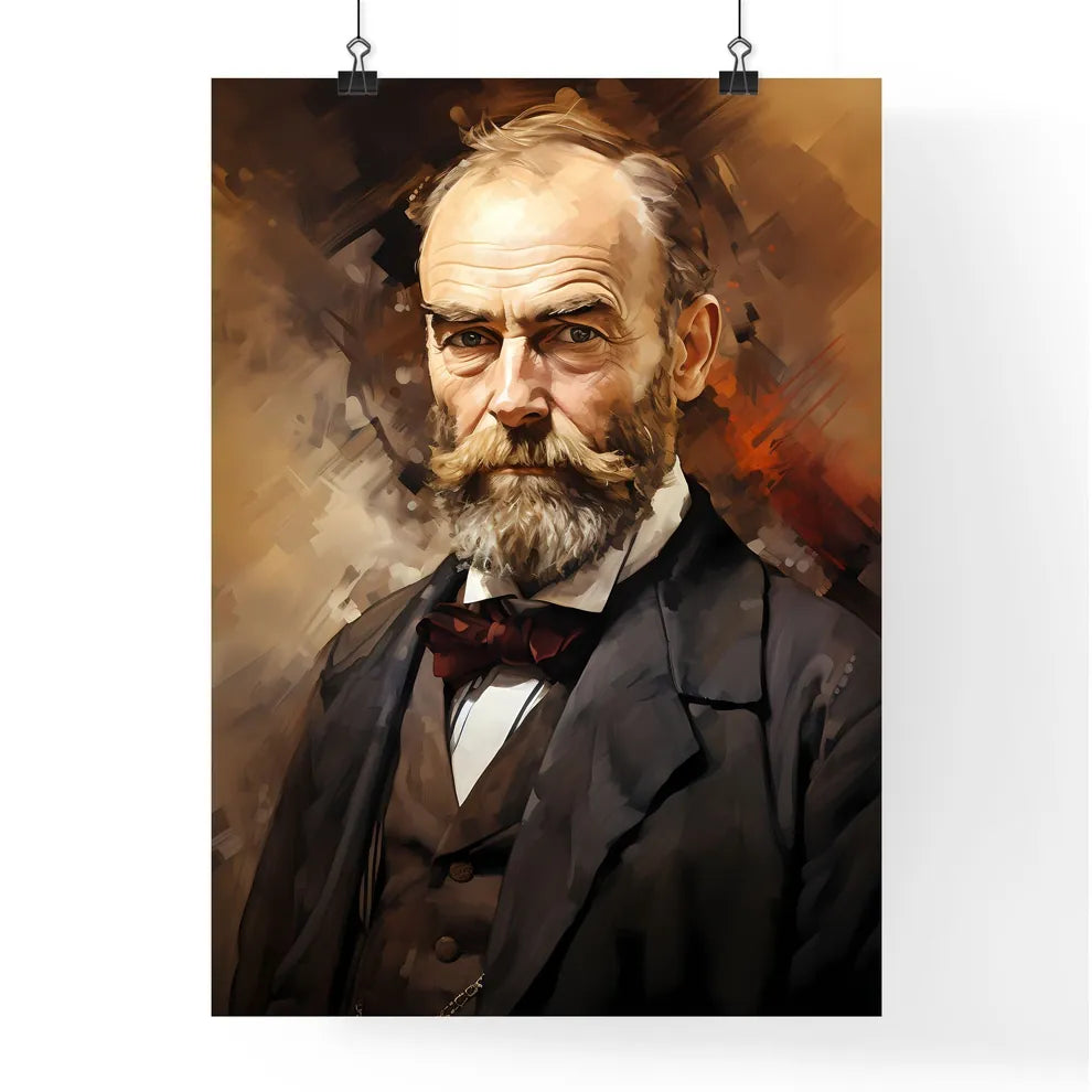 Alfred Nobel Watercolour Sketch Portrait  Poster