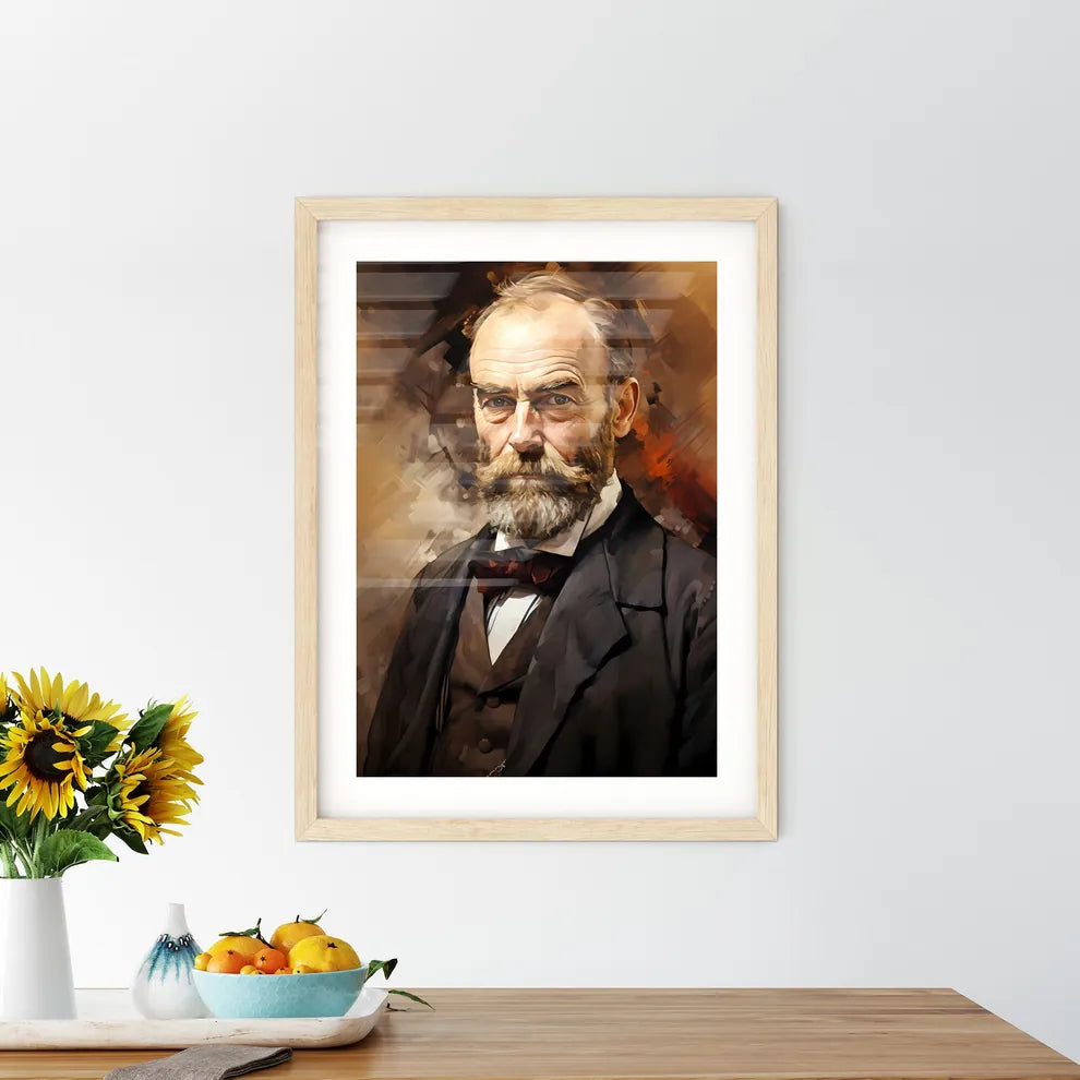 Alfred Nobel Watercolour Sketch Portrait  Hangings