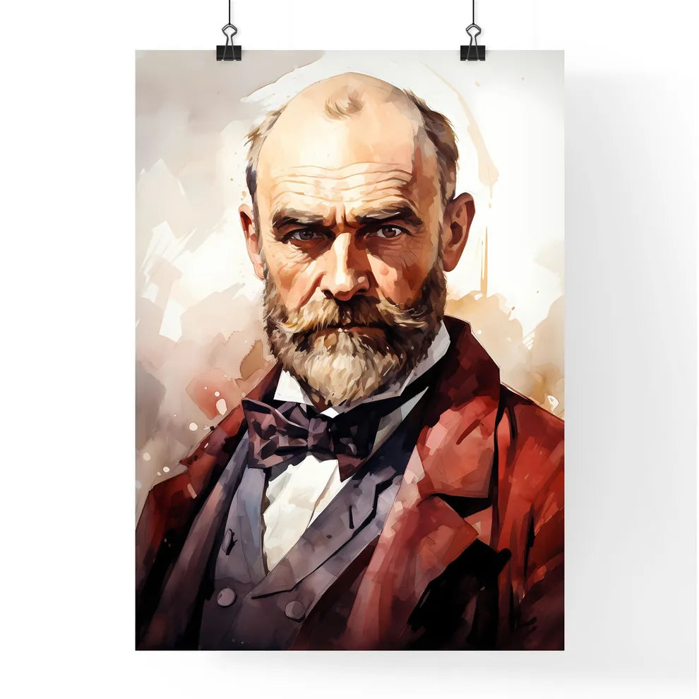 Alfred Nobel Watercolour Sketch Portrait  Poster