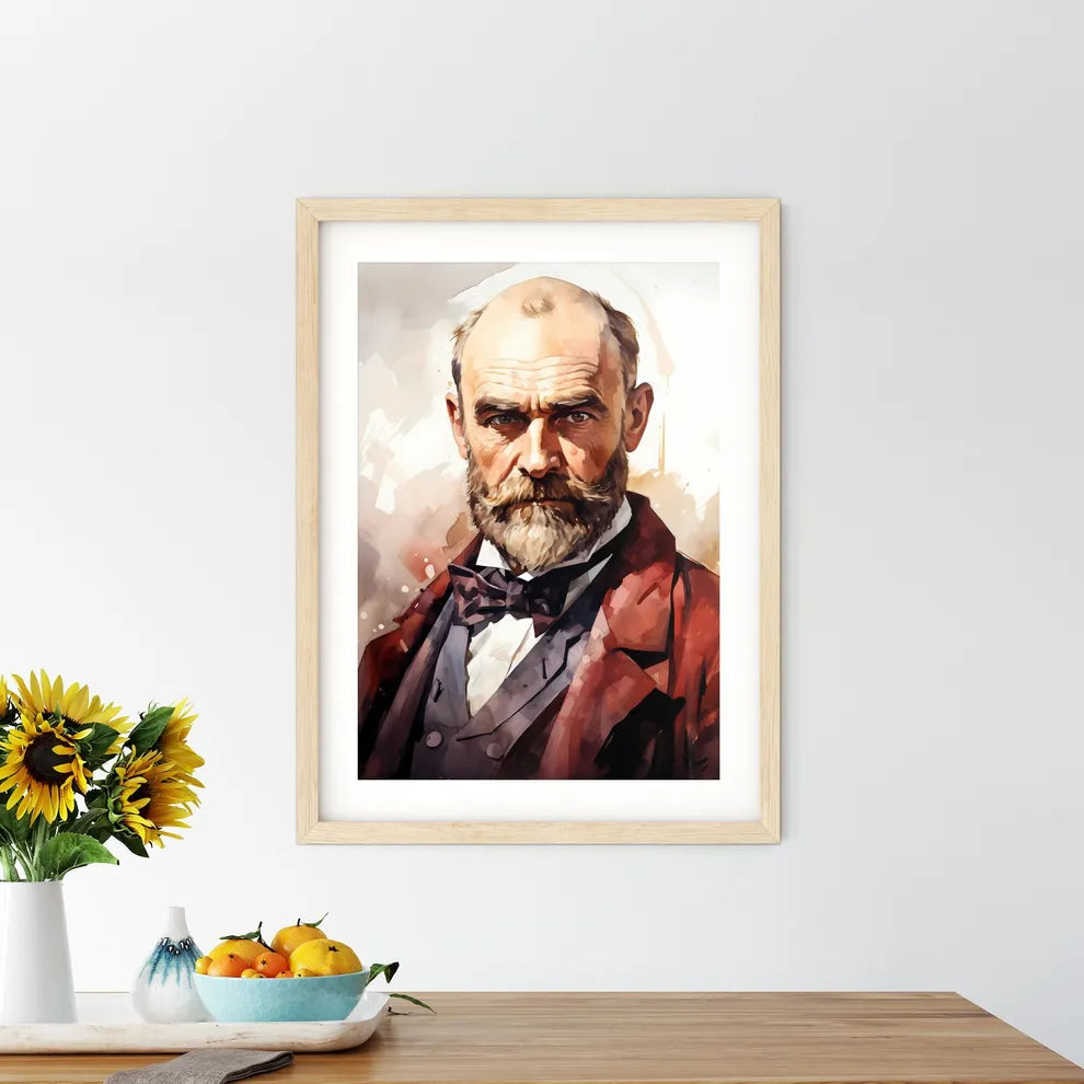 Alfred Nobel Watercolour Sketch Portrait  Hangings