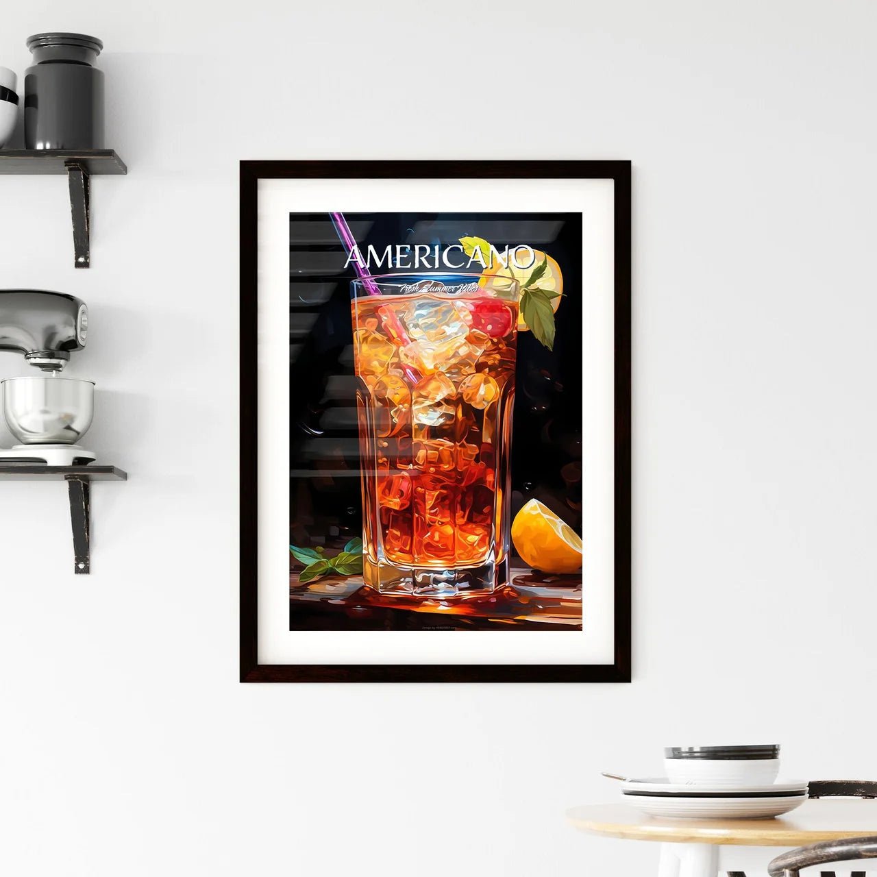 Americano Cocktail - A Glass Of Ice Tea With Framed Print