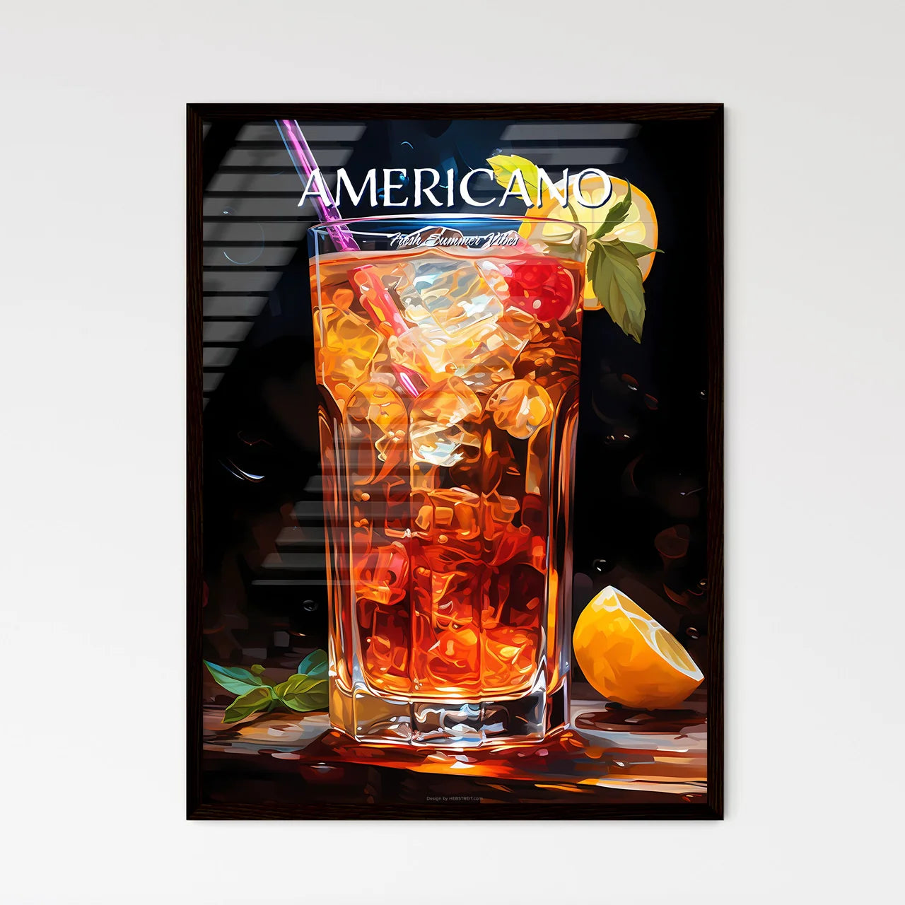Americano Cocktail - A Glass Of Ice Tea With - Framed Art Print