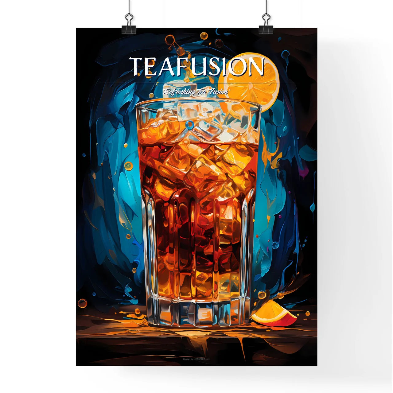 Americano Cocktail - A Glass Of Ice Tea With Poster