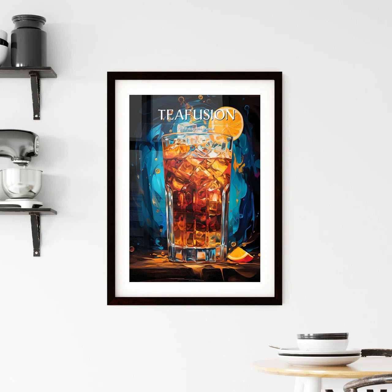 Americano Cocktail - A Glass Of Ice Tea With Framed Print