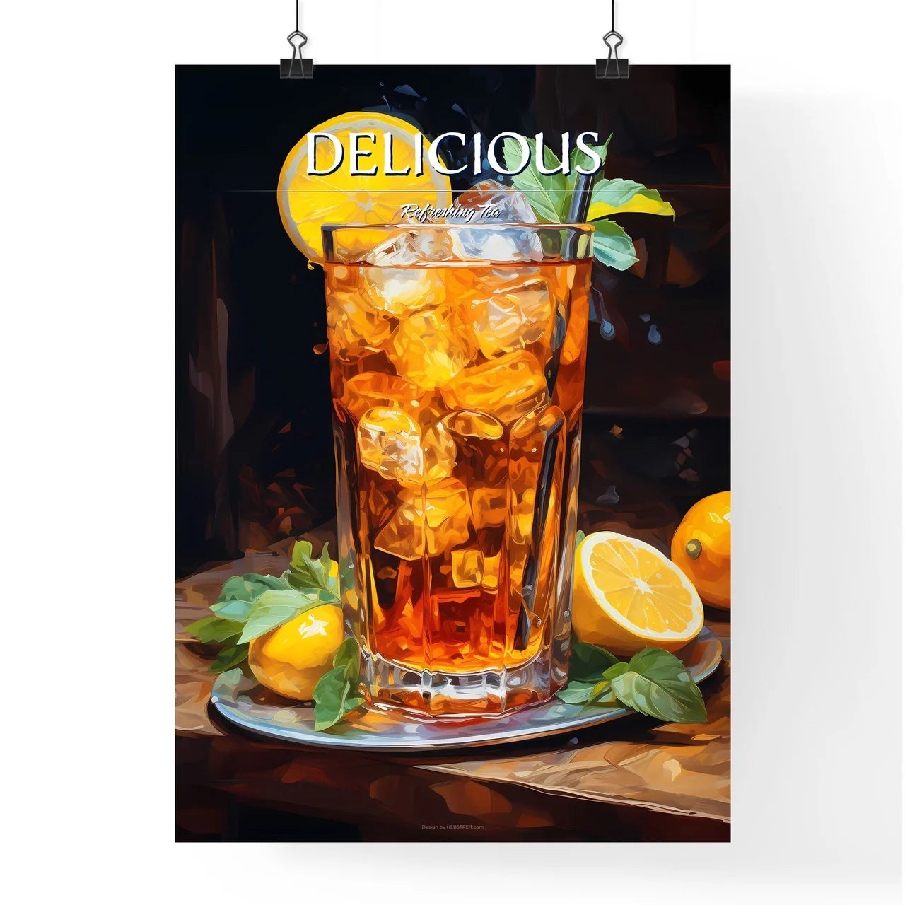 Americano Cocktail - A Glass Of Ice Tea With Poster