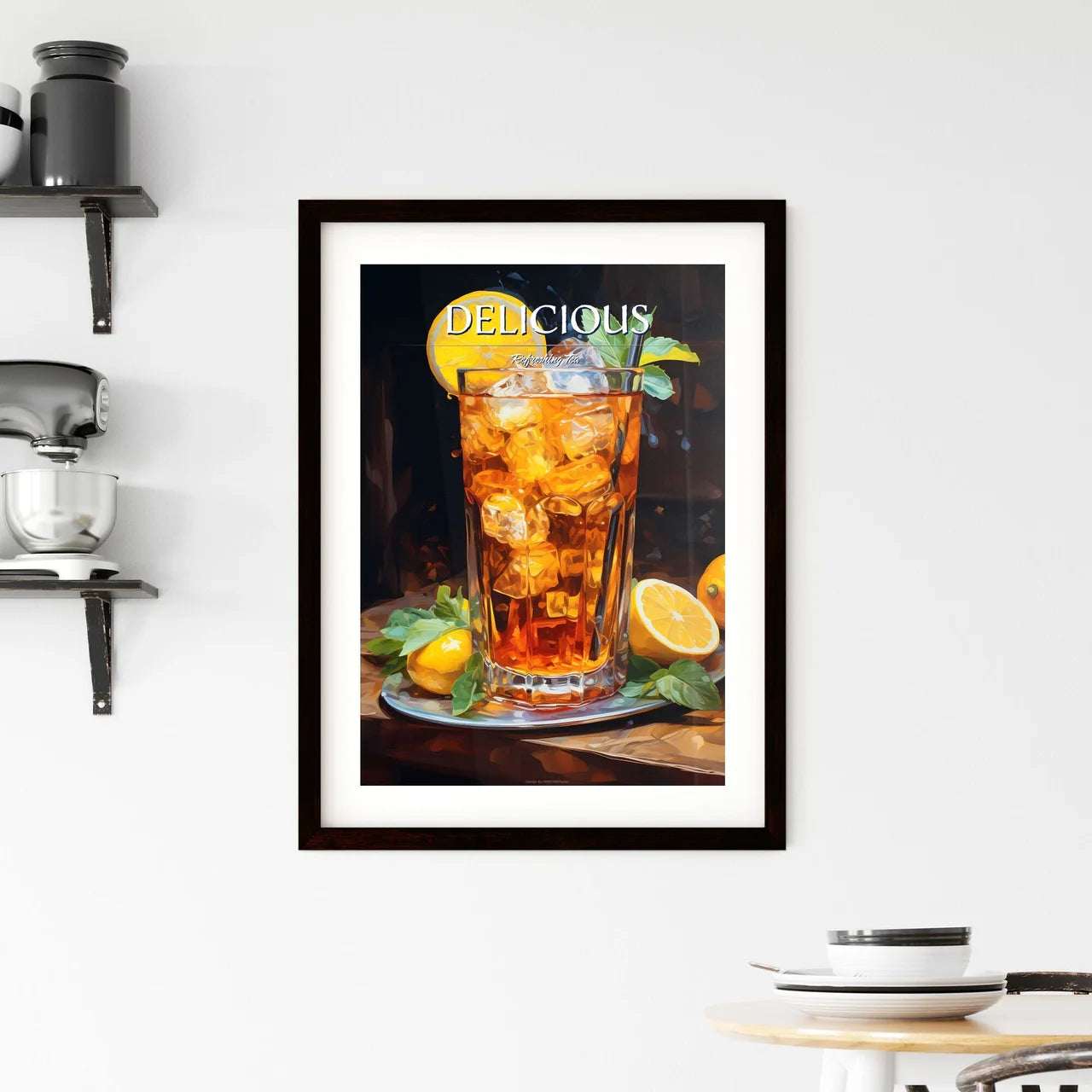 Americano Cocktail - A Glass Of Ice Tea With Framed Print