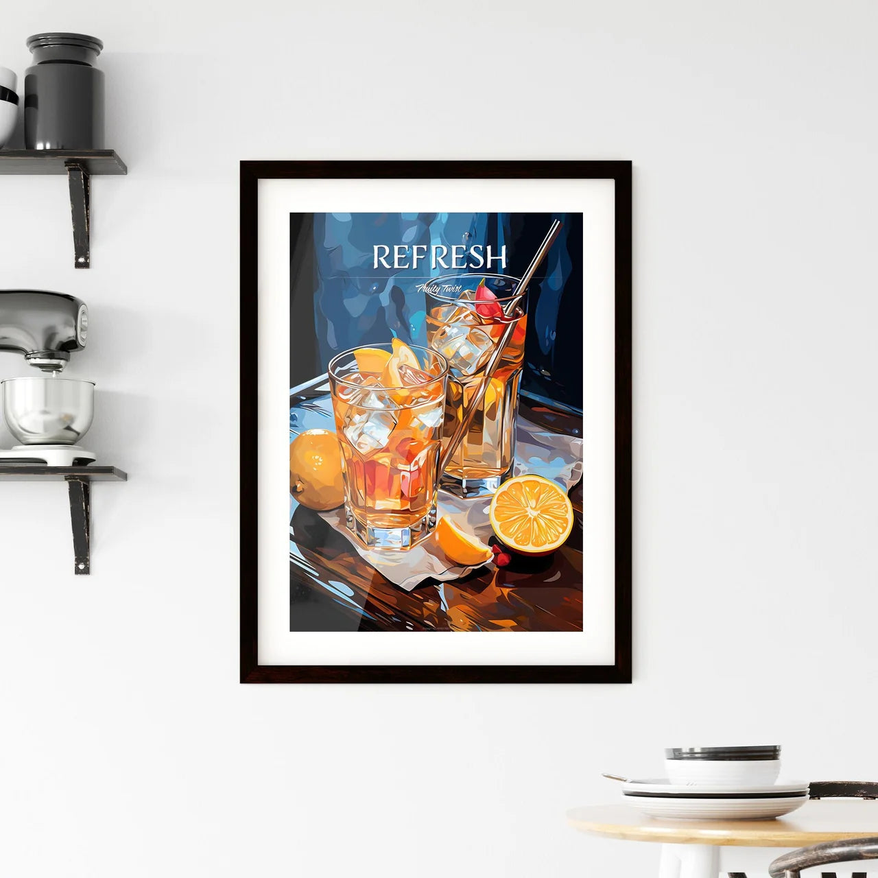 Apple Chai Gin And Tonic  - A Two Glasses Of Framed Print