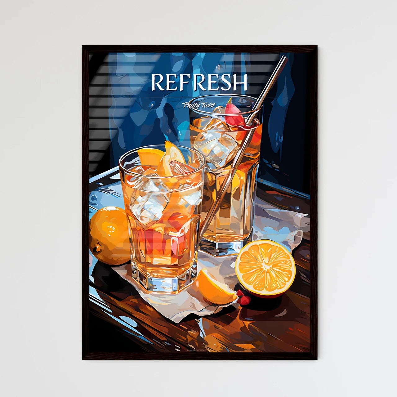 Apple Chai Gin And Tonic  - A Two Glasses Of - Framed Art Print