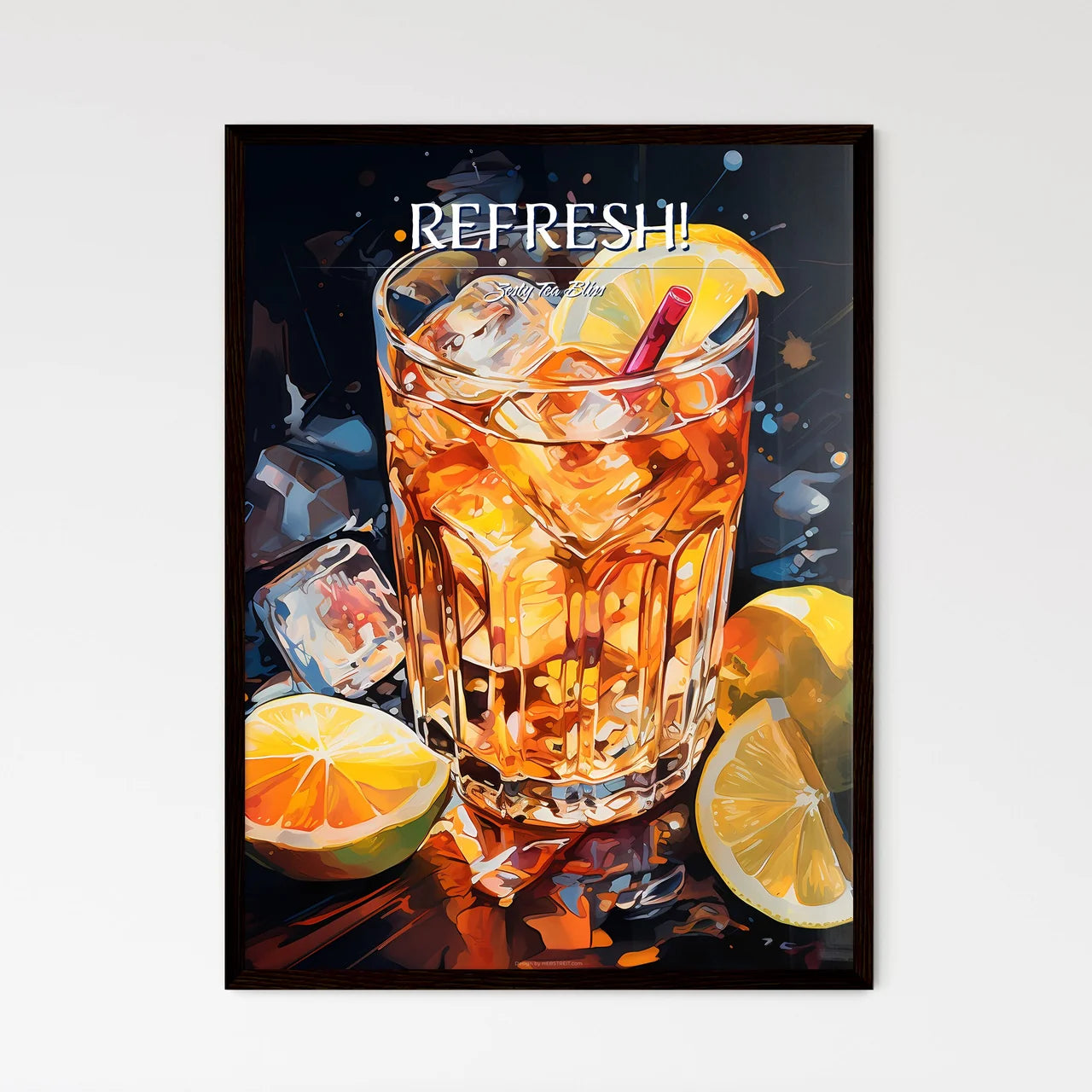 Apple Chai Gin And Tonic  - A Glass Of Ice T - Framed Art Print