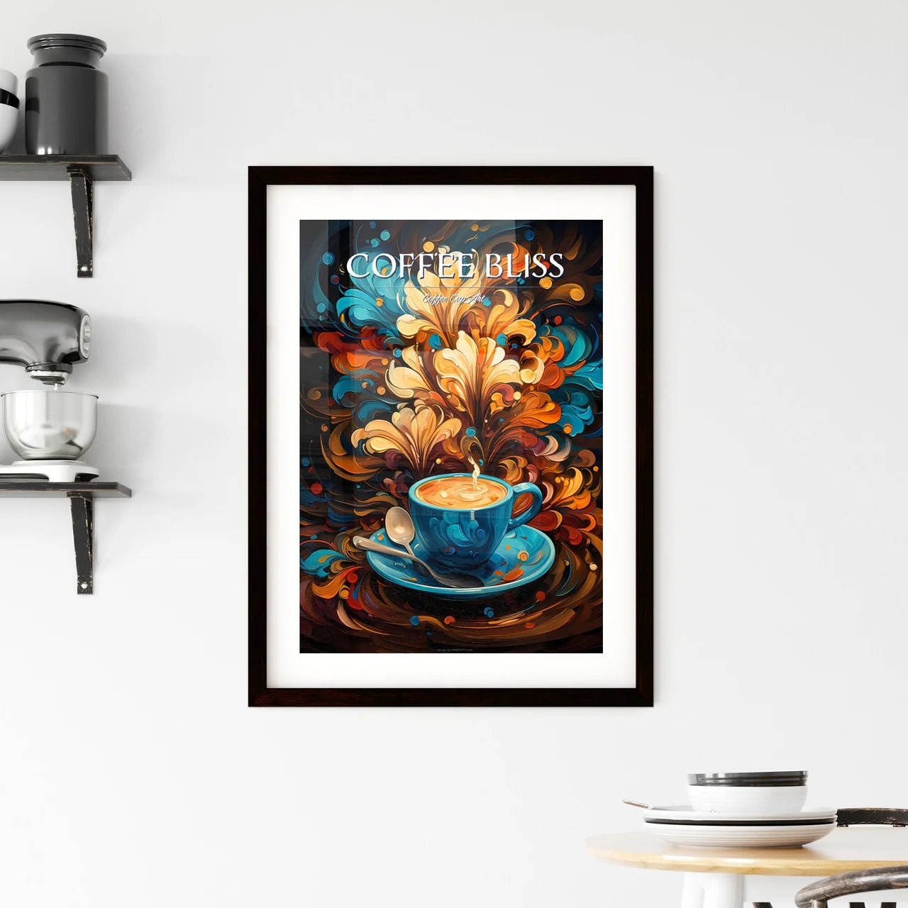 Arrangement Of Coffee Beans Into Shape Of Cu Framed Print