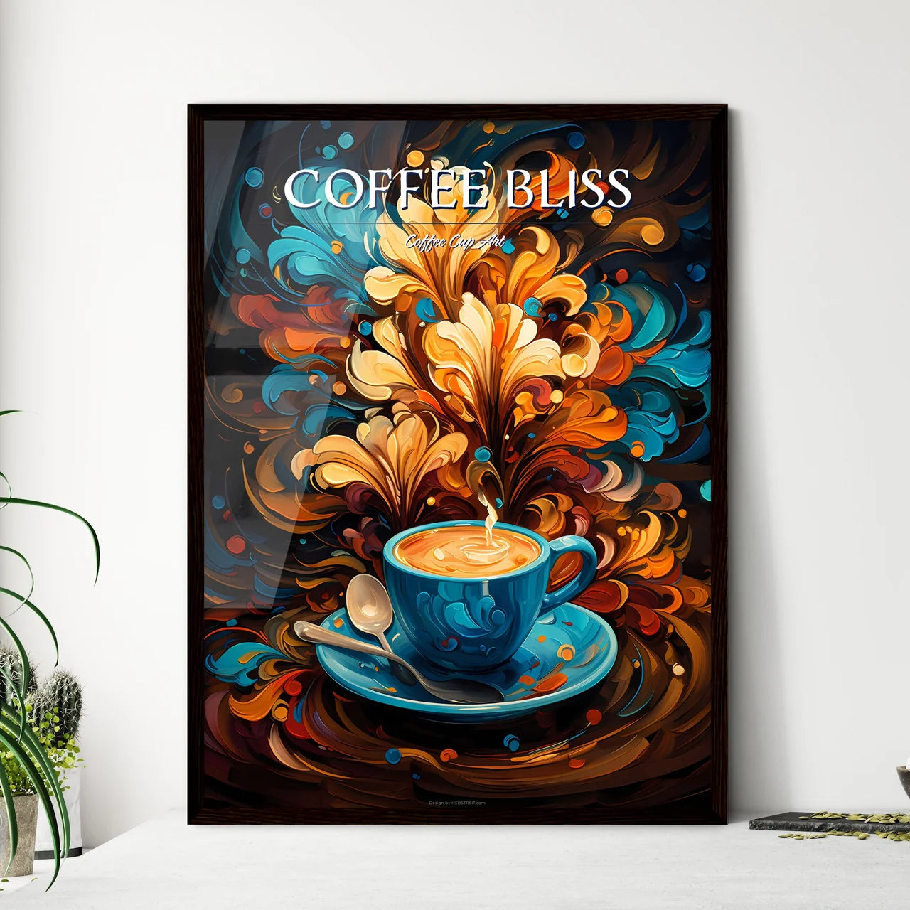 Arrangement Of Coffee Beans Into Shape Of Cu - Framed Art Print