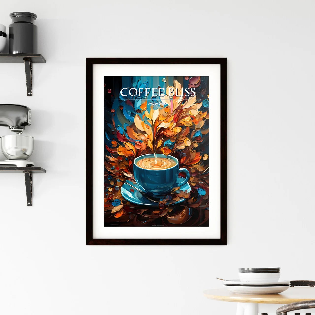 Arrangement Of Coffee Beans Into Shape Of Cu Framed Print