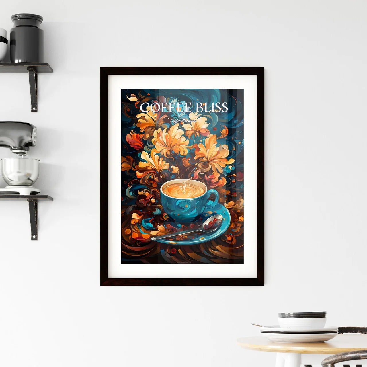 Arrangement Of Coffee Beans Into Shape Of Cu Framed Print