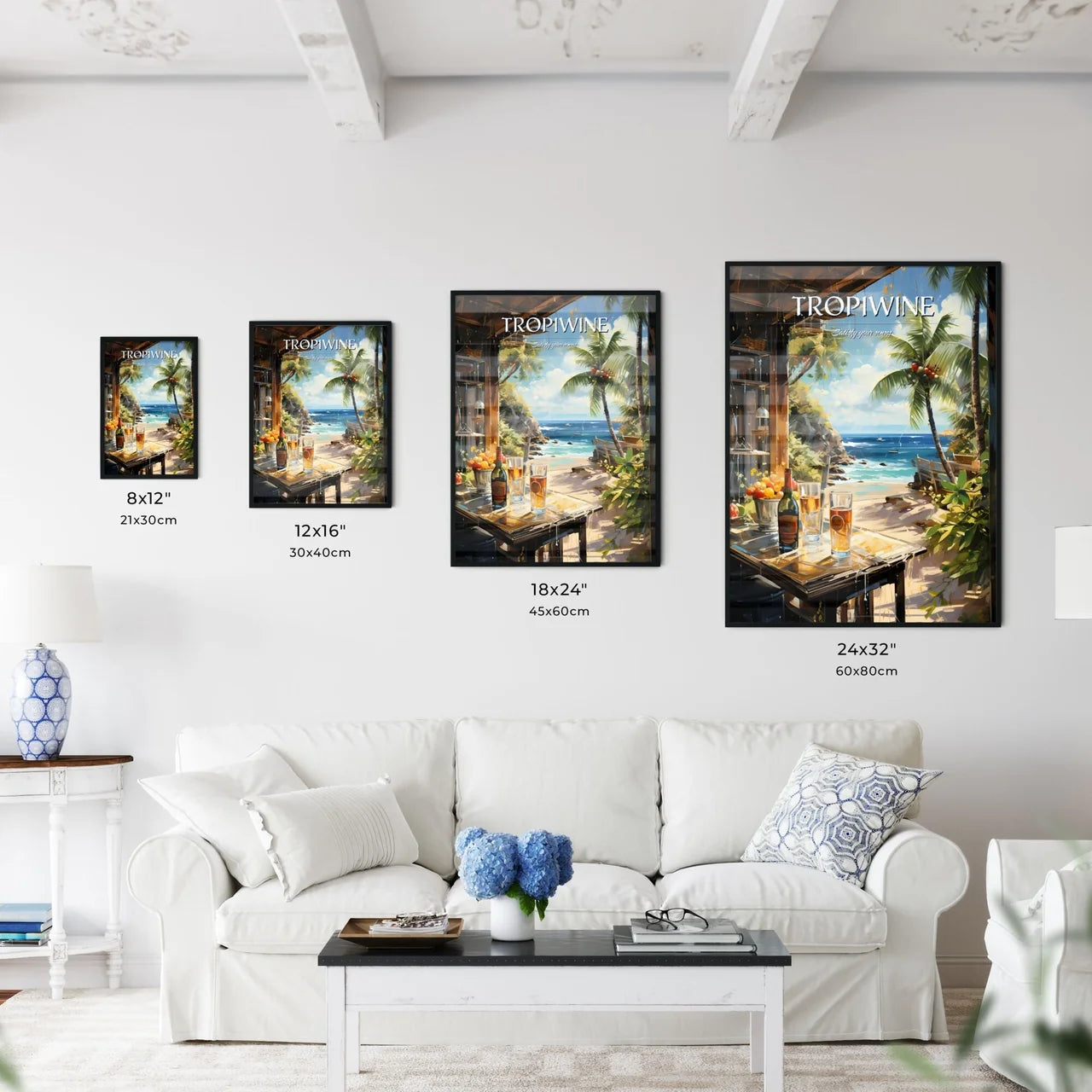 Art Summer Tropical Beach Wine Bar - A Table - Kitchen Hangings
