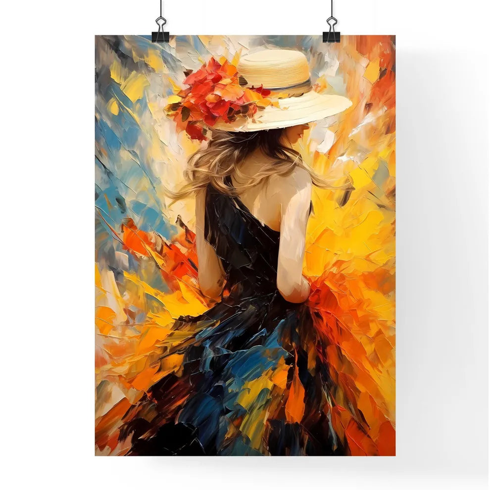 Back Of Woman With Big Hat And Shadow - A Pa Poster