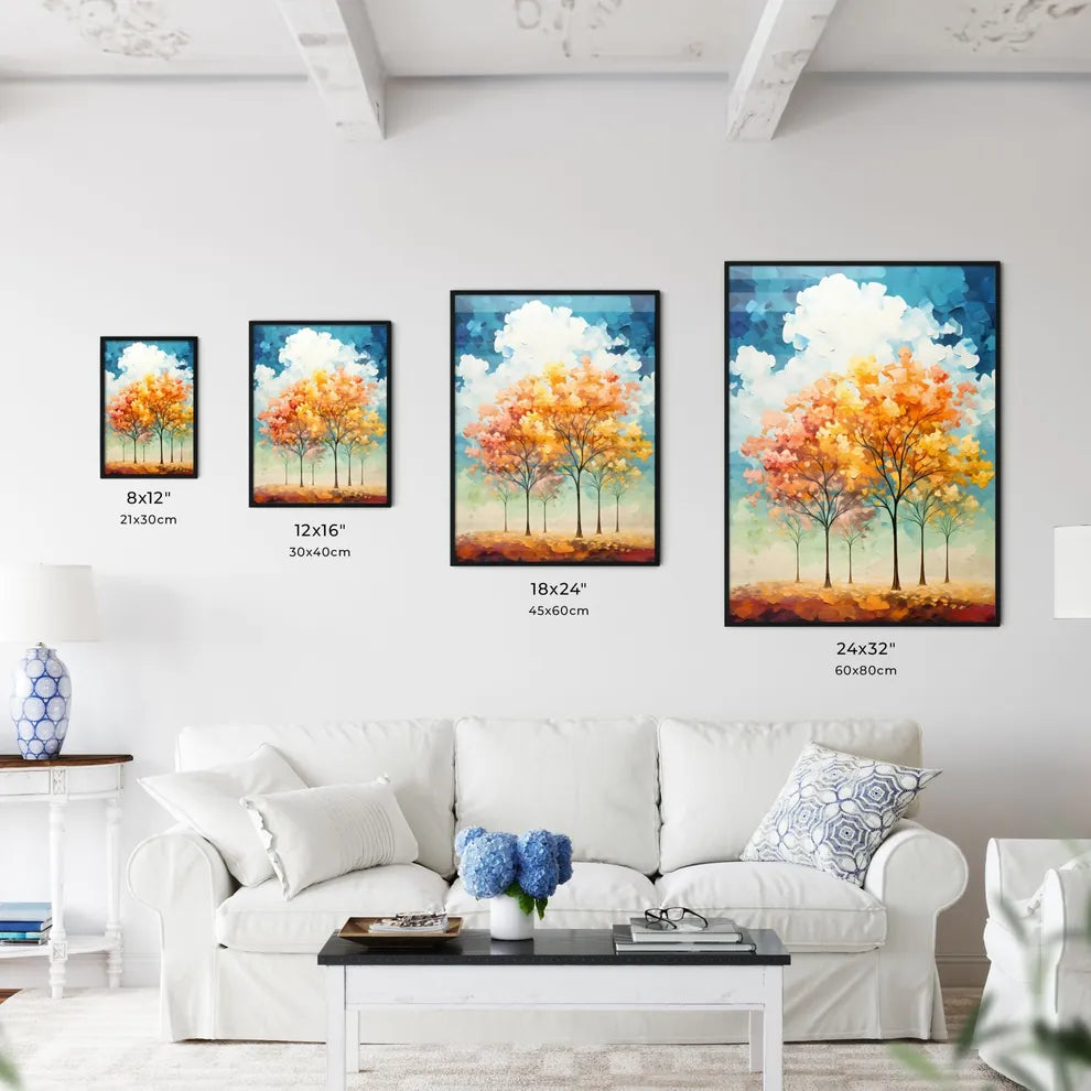 Background Of 5 Trees And Blue Sky - A Group - Kitchen Hangings