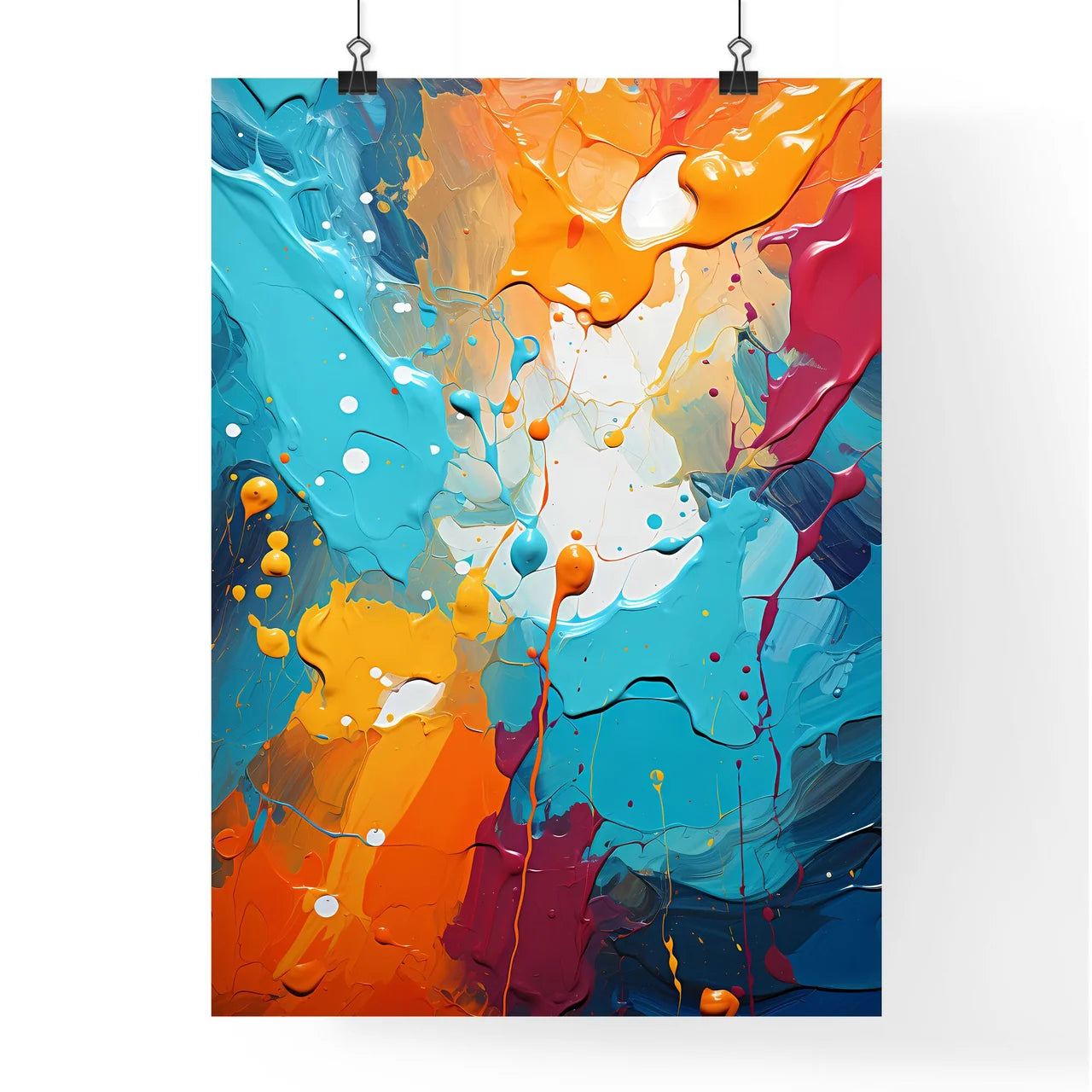 Background With Oil Ink Drops - A Colorful P Poster