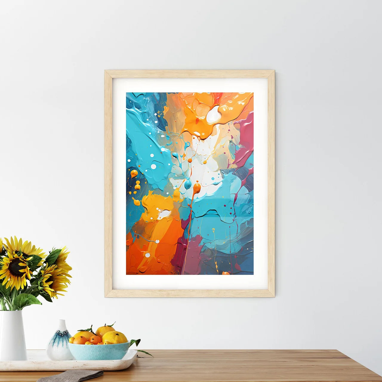 Background With Oil Ink Drops - A Colorful P Framed Print