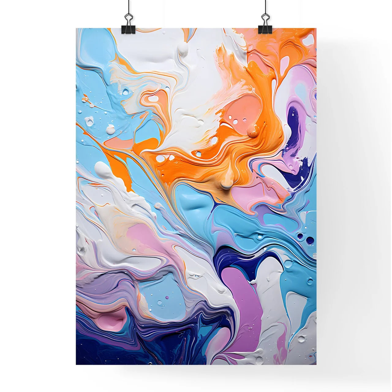 Background With Oil Ink Drops - A Colorful P Poster