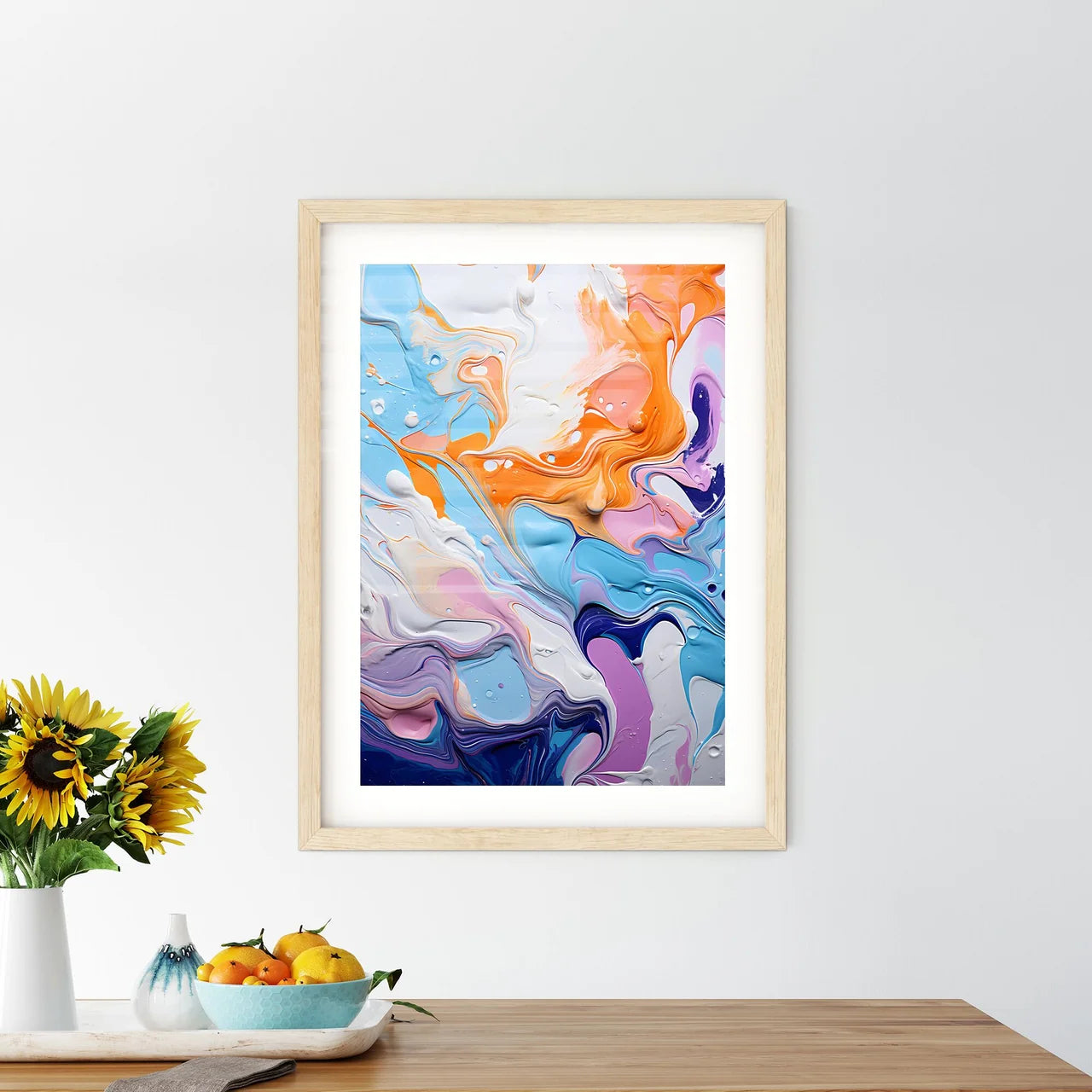 Background With Oil Ink Drops - A Colorful P Framed Print