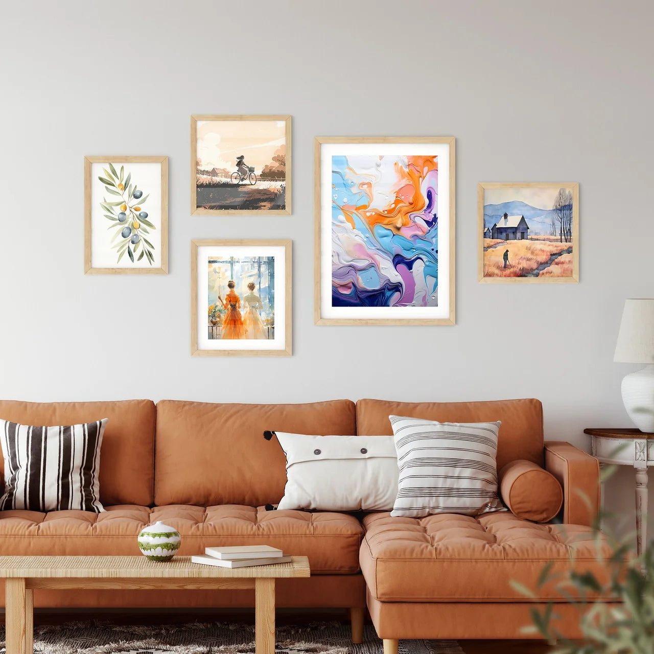 Background With Oil Ink Drops - A Colorful P Wall Art