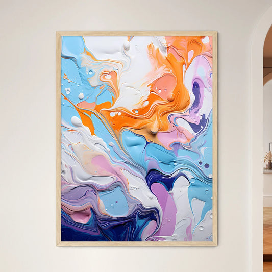 Background With Oil Ink Drops - A Colorful P - Framed Art Print