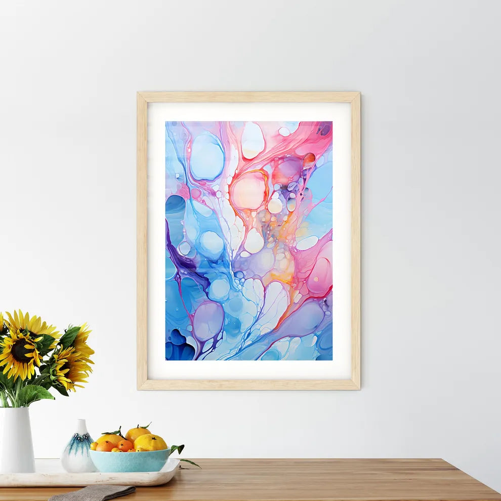 Background With Oil Ink Drops - A Colorful P Framed Print