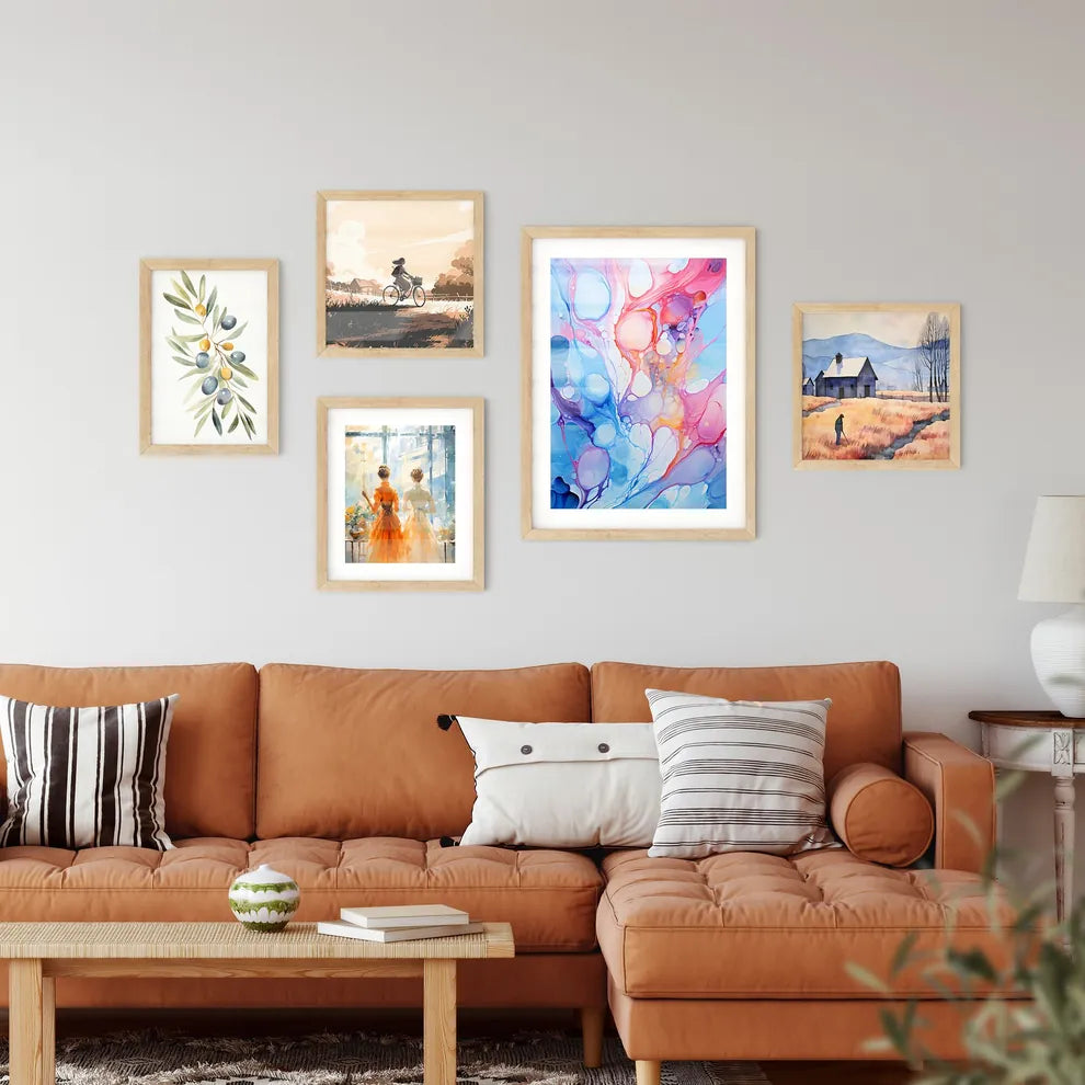 Background With Oil Ink Drops - A Colorful P Wall Art