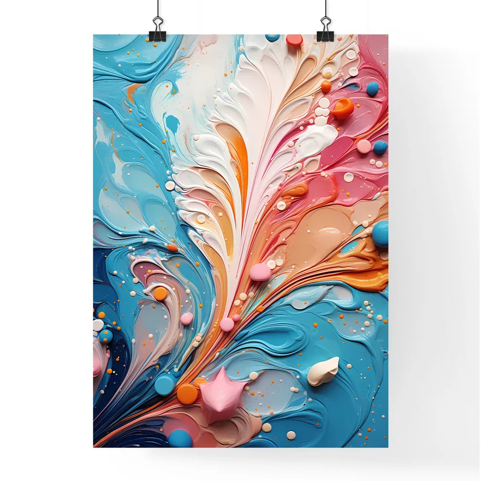 Background With Oil Ink Drops - A Colorful P Poster