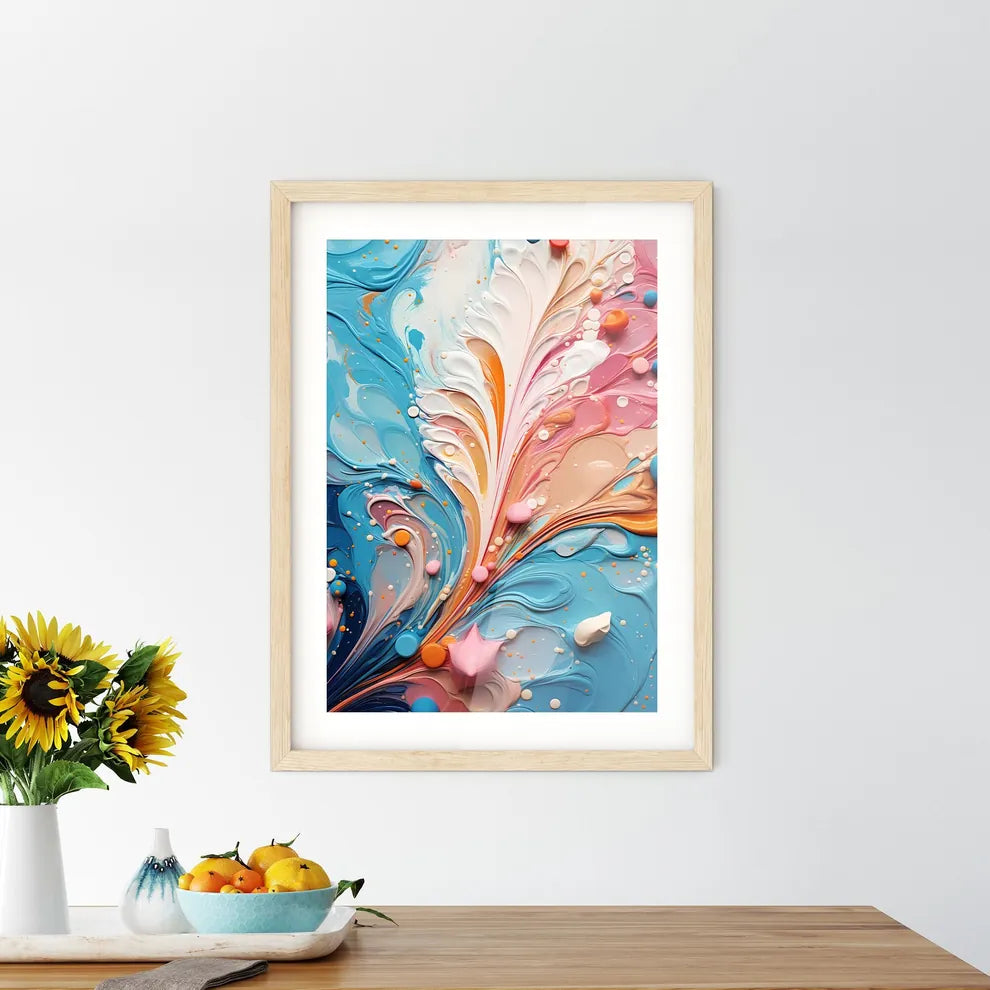 Background With Oil Ink Drops - A Colorful P Framed Print