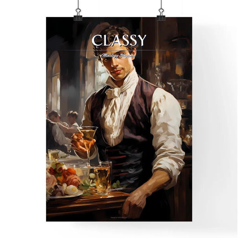 Bartender In Formal Dress Is Serving Cocktai Poster