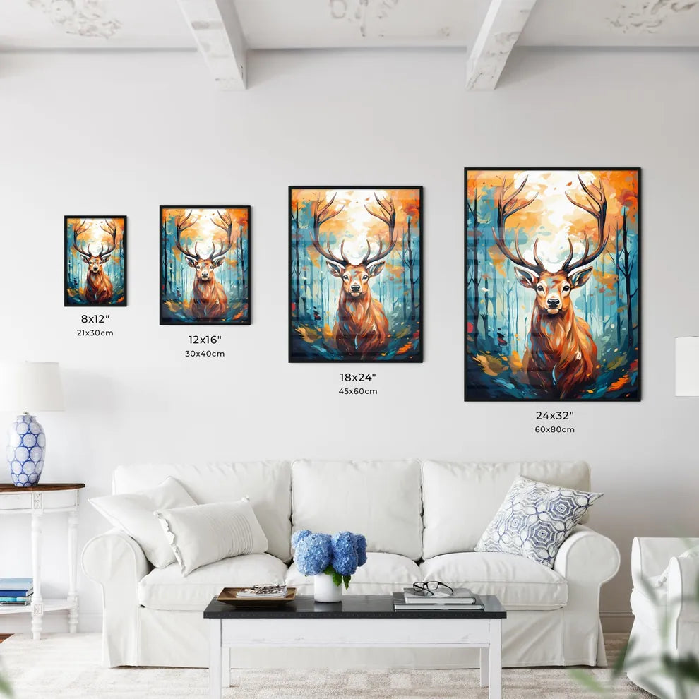 Black Silhouette Stag On White Background  Size Chart