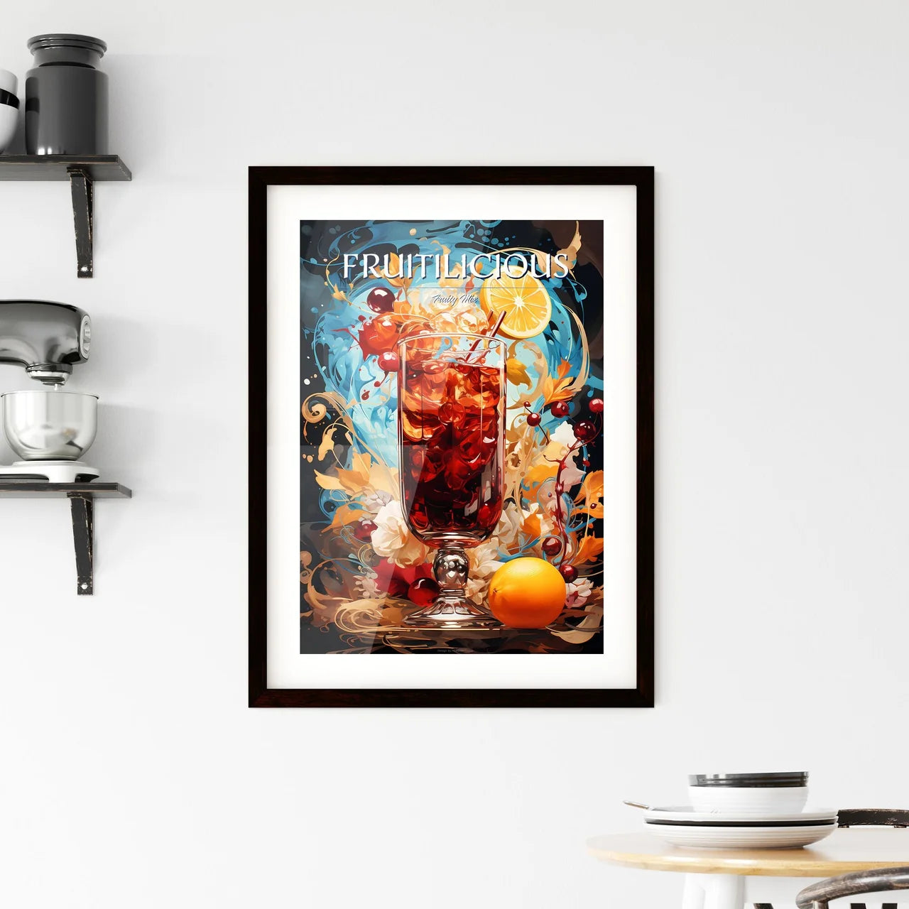 Blood And Sand Cocktail - A Glass With Ice A Framed Print