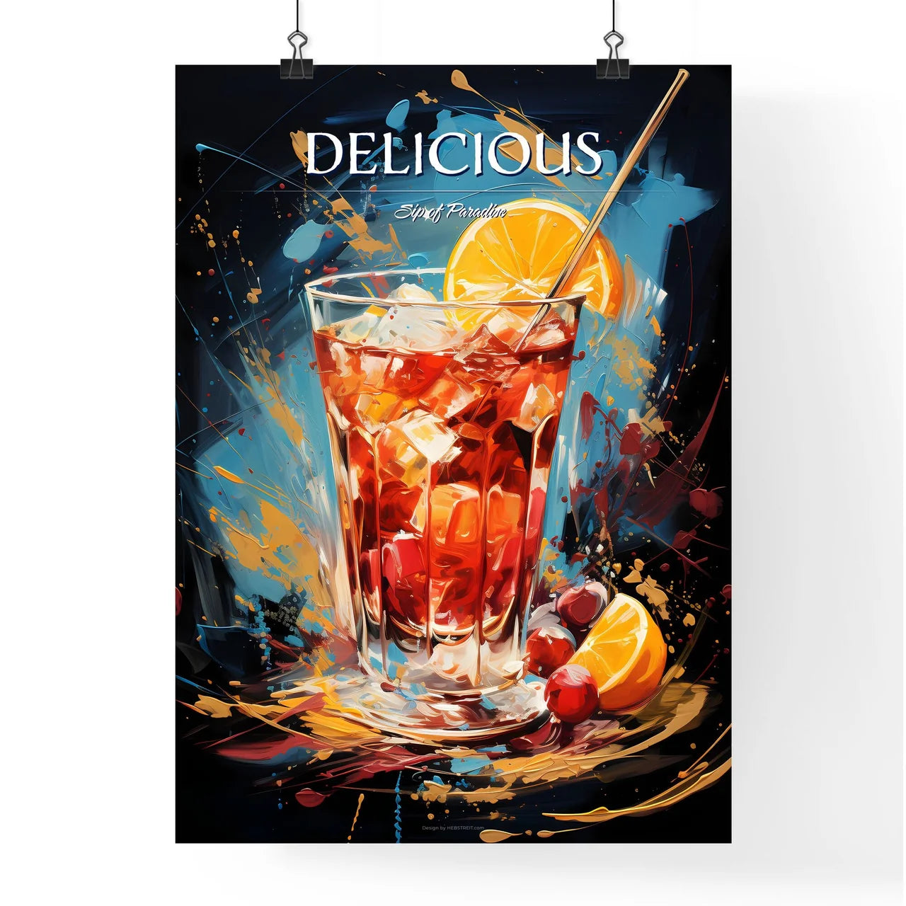 Blood And Sand Cocktail - A Glass Of Ice Tea Poster