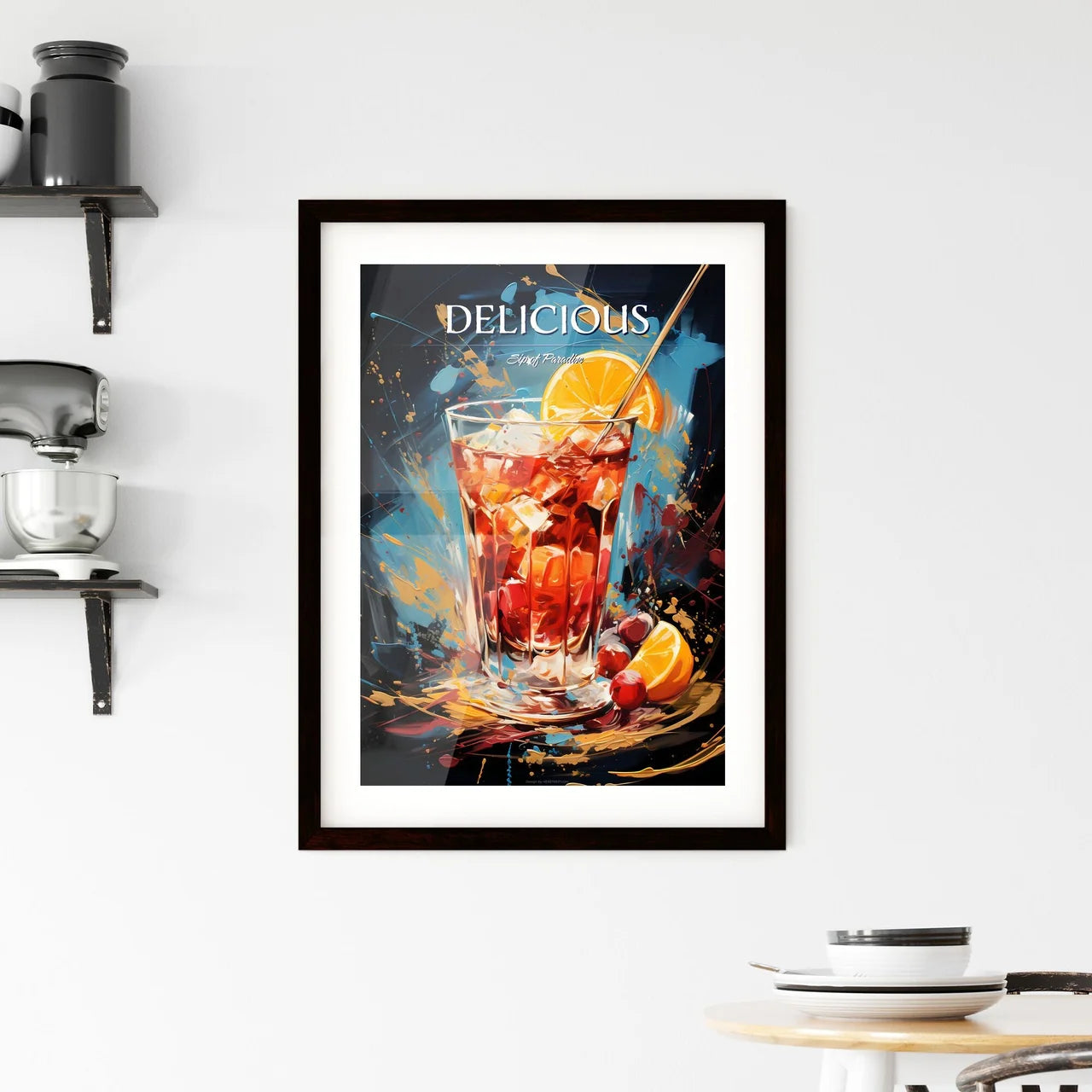 Blood And Sand Cocktail - A Glass Of Ice Tea Framed Print