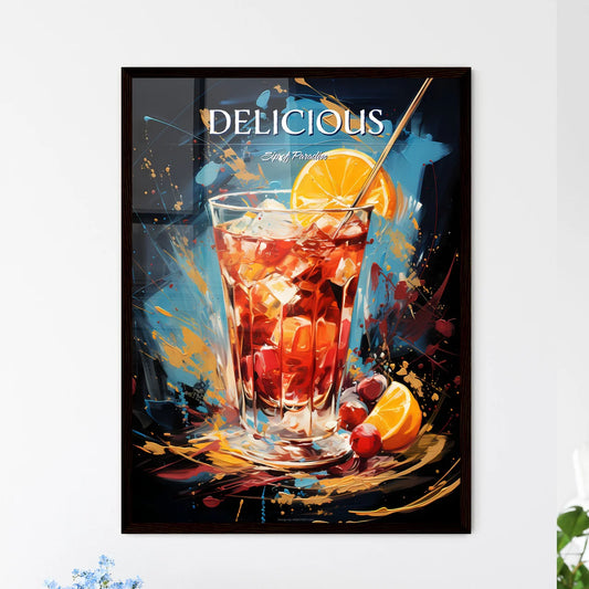 Blood And Sand Cocktail - A Glass Of Ice Tea - Framed Art Print