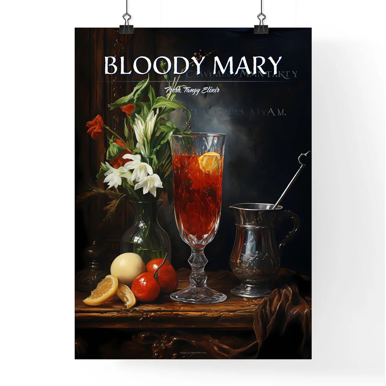 Bloody Mary Cocktail - A Glass Of Liquid And Poster