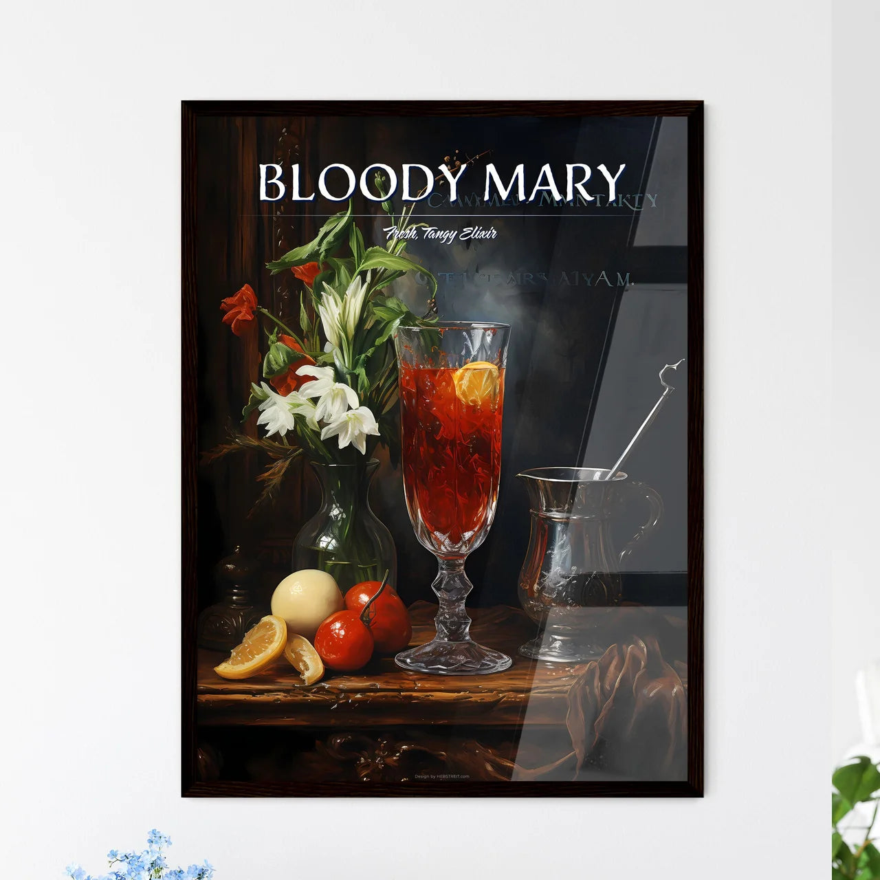 Bloody Mary Cocktail - A Glass Of Liquid And - Framed Art Print