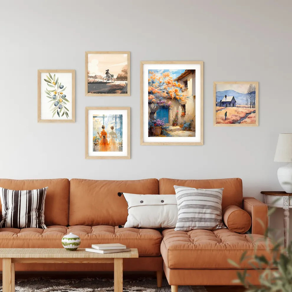 Blossoming Bush On Rural Surburb - A Tree With Orange And Purple Flowers In Front Of A Building Interior Design